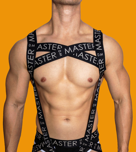 D.M男士连体裤丁字裤套环字母肩带情趣性感吊环内裤镂空个性gay