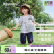 女宝宝夏季 纯棉两件套中小童洋气夏装 衣服 夏2026新款 森系女童套装