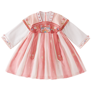 汉服女童2026新款大童中国风古装儿童春装古风演出服裙子宝宝唐装