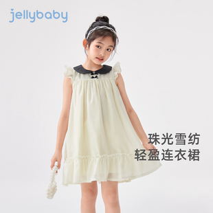 裙子夏裝 無袖 中大童洋氣公主裙寶寶雪紡裙 兒童新款 女童連衣裙夏季