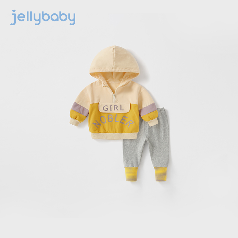 小童运动套装3岁女童秋装新款儿童童装女孩连帽宝宝秋季衣服洋气