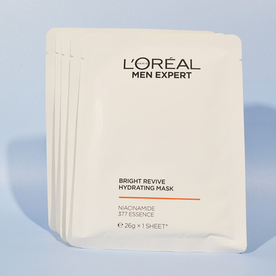 欧莱雅男士耀白补水面膜26g 美白淡斑祛斑保湿淡化痘印烟酰胺亮肤