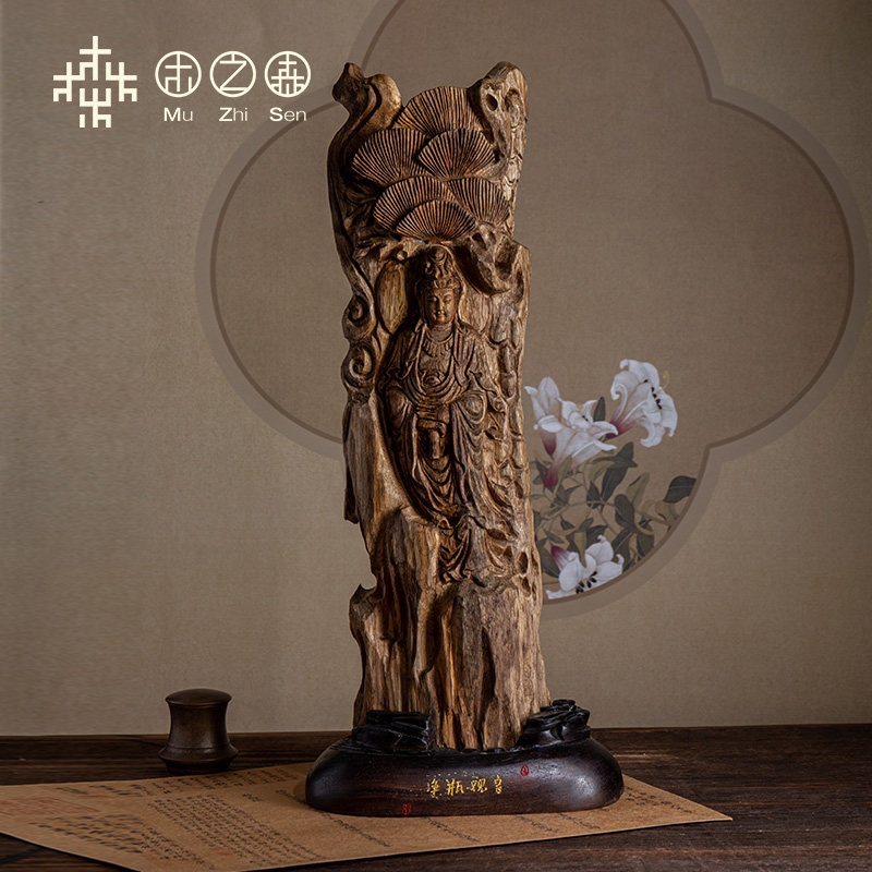【净瓶观音】印尼加里曼丹沉香精雕雕件199g天然倒架老料摆件保真,饰品/流行首饰/时尚饰品新,沉香,淘宝优惠券,粉丝福利购,淘宝优惠卷