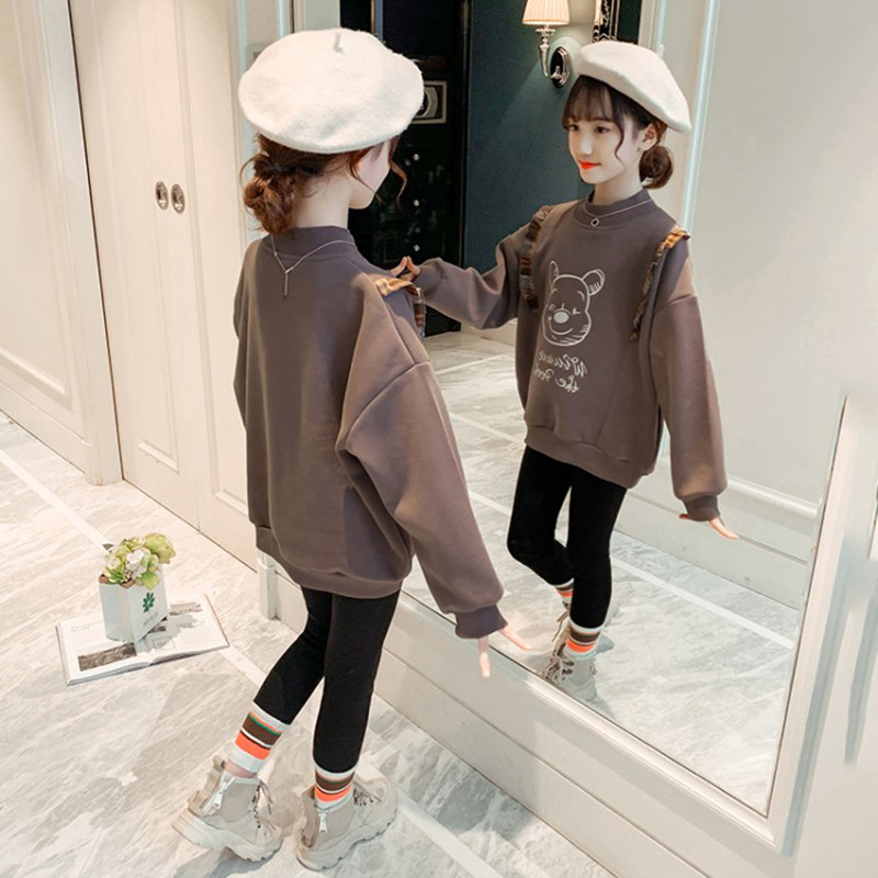 女童卫衣加绒秋冬装2021新款洋气上衣打底衫中大儿童女孩韩版加厚|msdalam kategori Kanak-kanak/Bayi/Keluarga dipasang, sweater/Fleece - dari Buy2taobao.com untuk memberikan perkhidmatan ejen Taobao profesional membeli