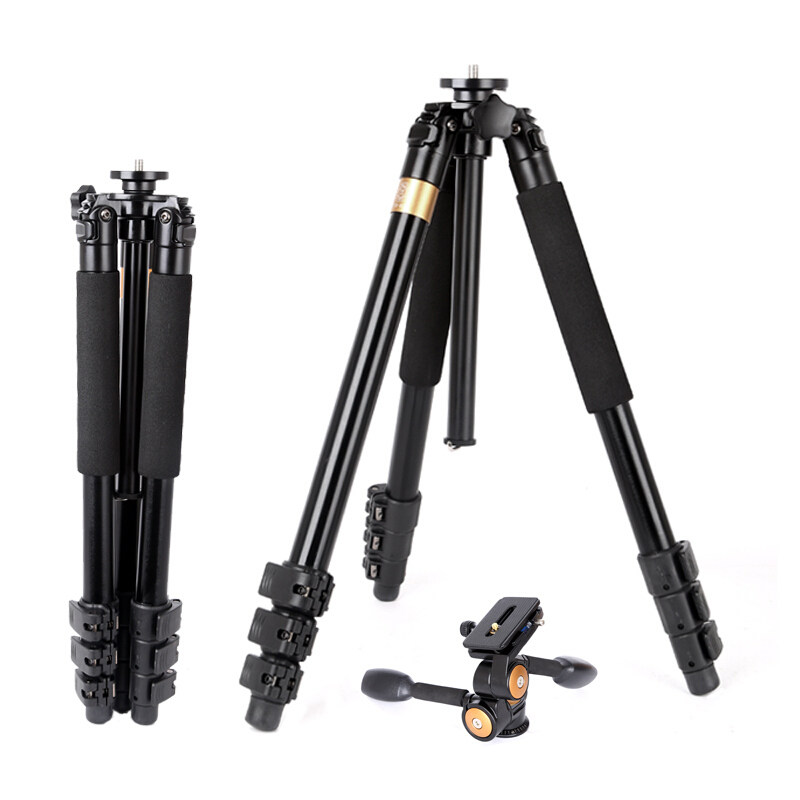 가벼운 Q620 SLR 삼각대 사진 및 비디오 지원 3차원 팬틸트 대구경 카메라 삼각대
