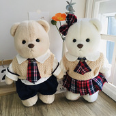 背包娃衣替换装 30cm莉娜小熊毛绒玩偶衣服情侣学生装 新款 仅衣服