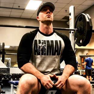 环球野兽硬核七分袖T恤健身男撸铁训练服美式ANIMAL运动插肩长袖