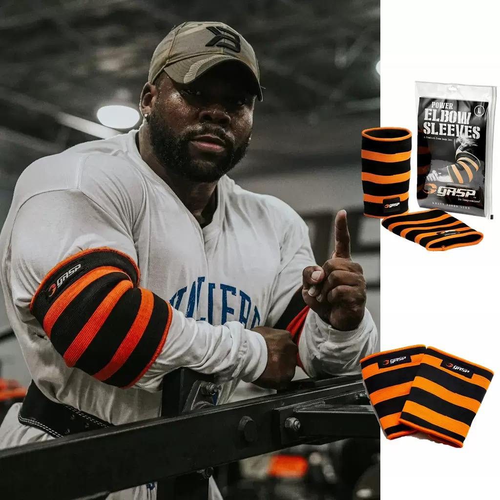 GASP.POWER.ELBOW.SLEEVES盖世璞健美健身运动力量举双层编织护肘