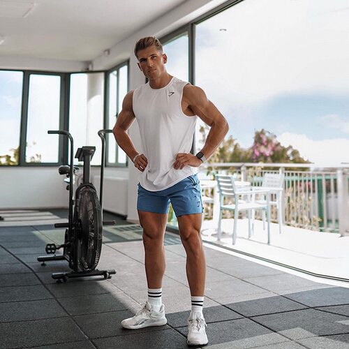 Gymshark arrival速干坎肩背心男健身运动训练透气网眼轻薄无袖