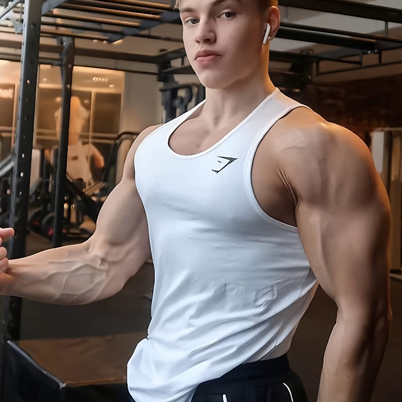 GYMSHARK鲨鱼弹力棉背心健身健美运动训练力量无袖T恤坎肩修身衣