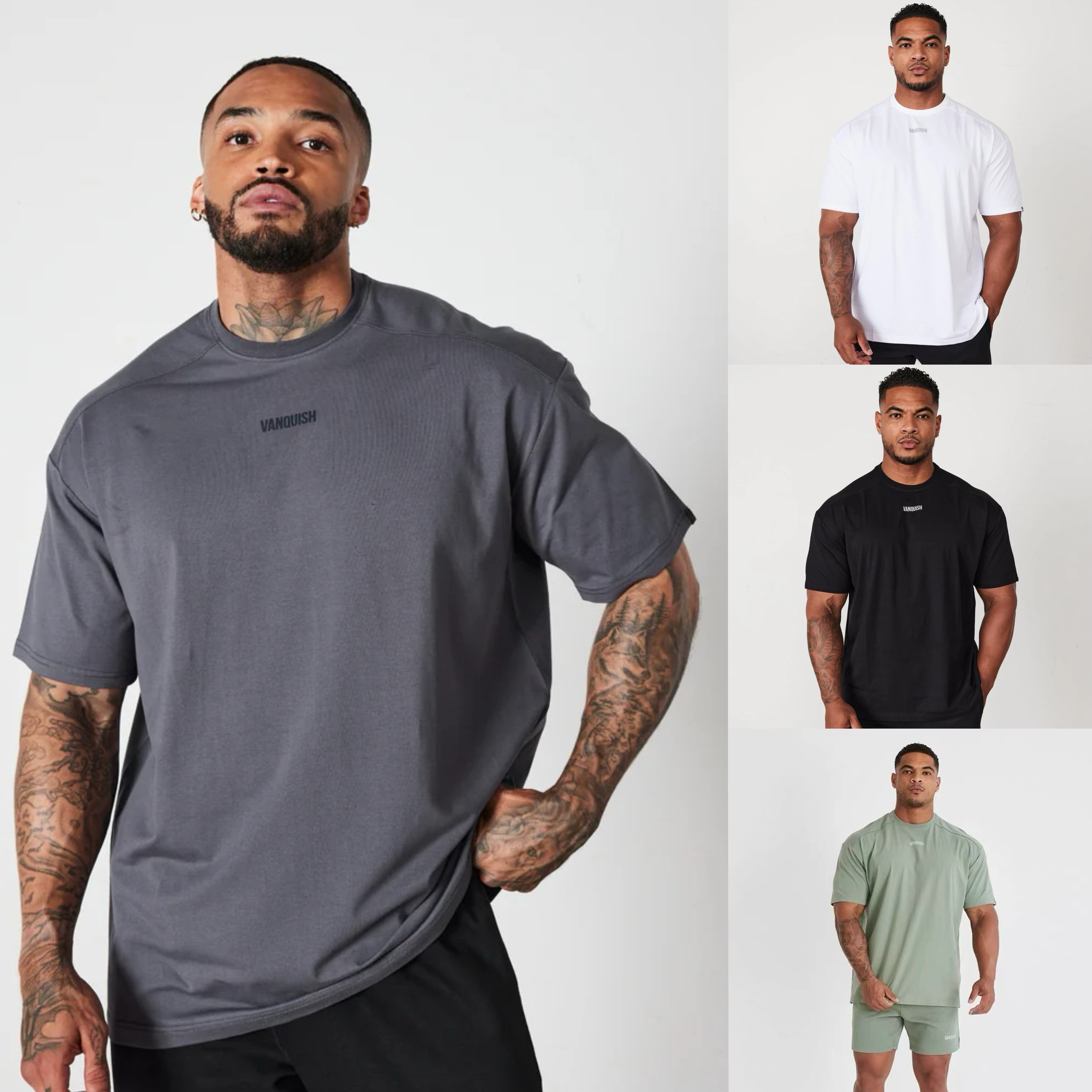 VQ健身运动短袖T恤男女同款宽松休闲欧美潮流健身男运动休闲短袖