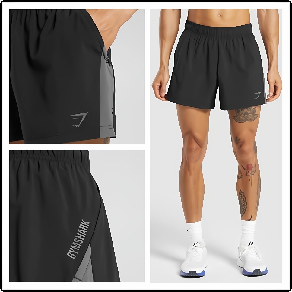 Gymshark sports 四分短裤速干运动健身健美训练裤男修身轻薄透气