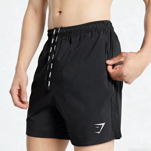 Gym英国鲨鱼速干短裤拼接设计透气运动健身健美训练男跑步四分裤