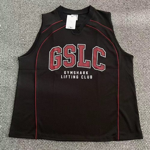 GYMSHARK鲨鱼GSLC学院风健身网眼坎肩背心男女运动篮球宽松背心