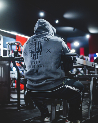 GASP大使限量秋冬加厚骷髅多层运动健美健身宽松大码外套卫衣夹克