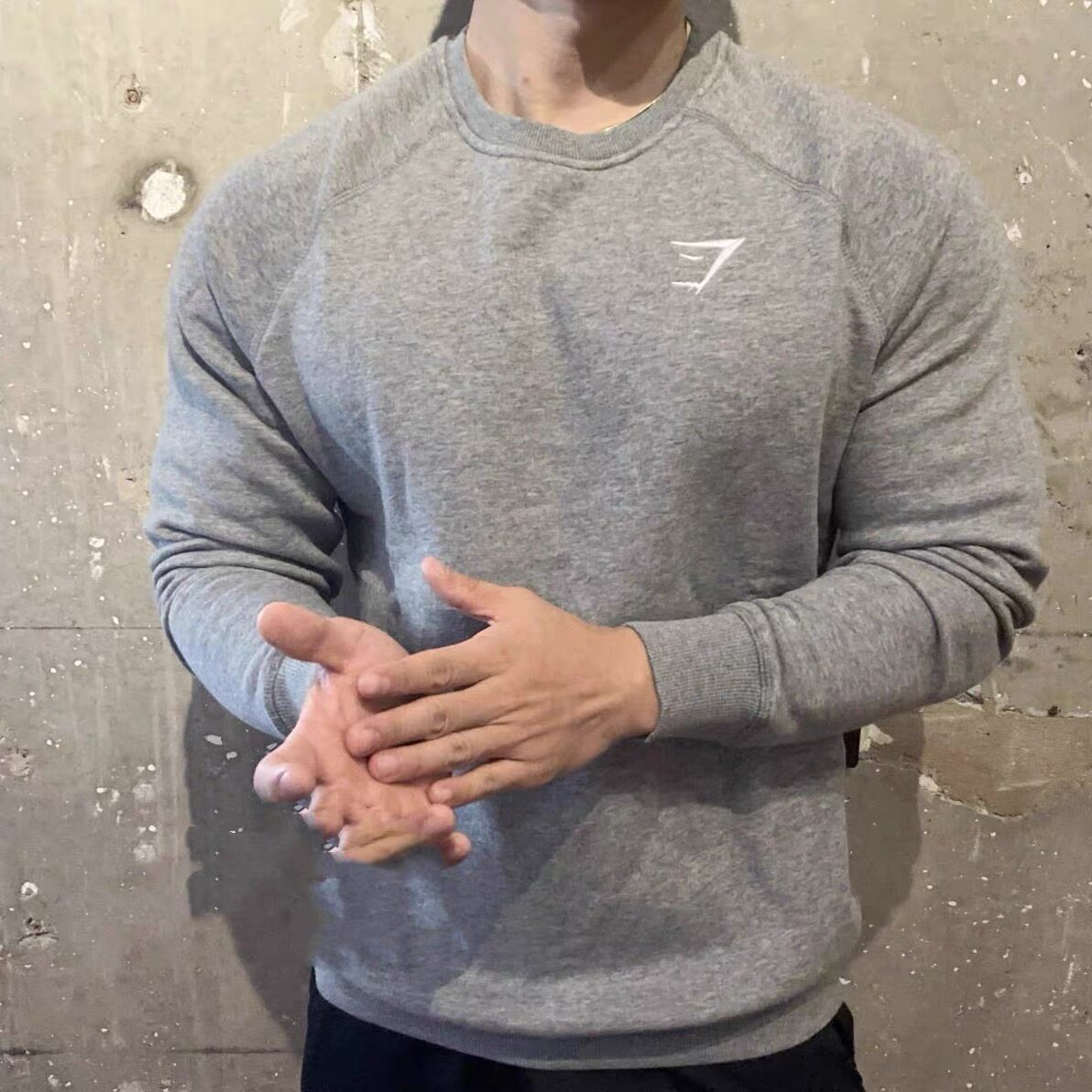 Gymshark crest健身卫衣男女套头加绒训练宽松圆领长袖上衣秋冬款图片