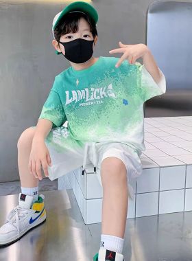 男童夏装套装2026新款儿童男孩夏季短袖运动服网红炸街帅气时髦潮