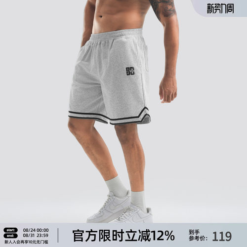 美式直筒运动五分裤男