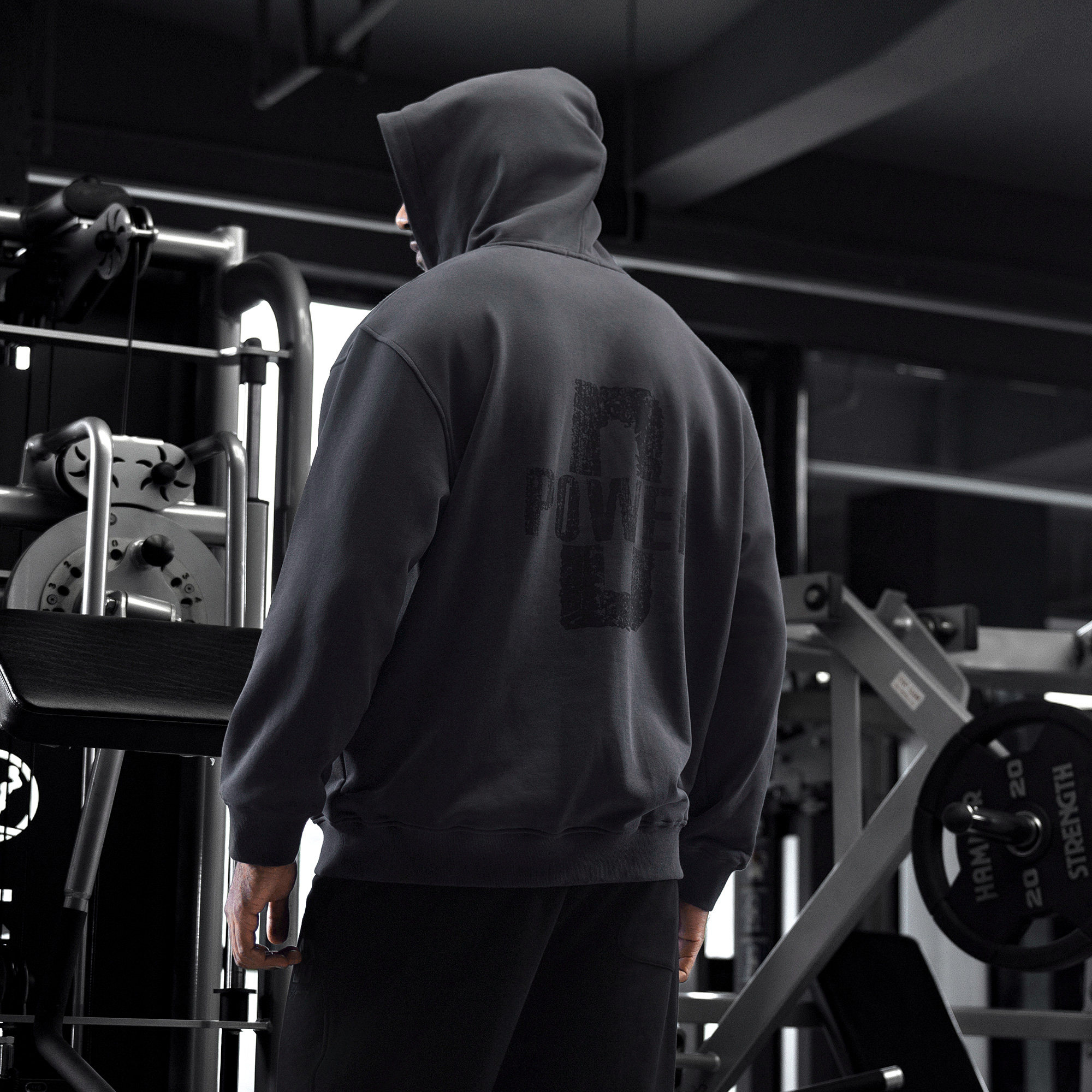 BD美式复古纯棉针织帽衫秋季时尚印花运动卫衣男宽松