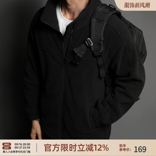 BD新款摇粒绒工装外套男秋冬美式简约保暖户外男士夹克