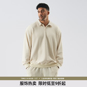 简约健身运动卫衣男宽松 秋季 BD健美站肌理感翻领长袖 Polo衫