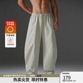 男冬季 BD健美站加绒加厚美式 梭织运动长裤 男宽松大码 重磅弯刀裤