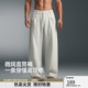 微阔直筒裤 宽松训练运动长裤 男大码 男士 针织休闲卫裤 BD健美站春季