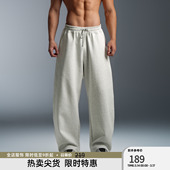 260G空气层 运动长裤 BD健美站春季 男宽松大码 男 简约休闲弯刀裤