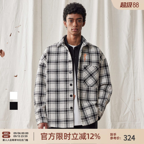 翻领小香风衬衫外套男