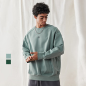 bdpowerup秋季 印花针织运动卫衣男宽松 纯棉圆领套头上衣时尚