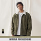 bdpowerup麂皮绒复古夹克外套男简约运动翻领羊羔绒外套男宽松