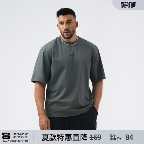 美式复古运动t恤男宽松
