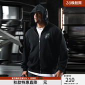 bdpowerup加绒连帽开衫 印花运动卫衣男宽松 外套男简约时尚