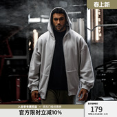 bdpowerup加绒加厚卫衣男连帽开衫 运动卫衣男宽松潮流健身外套