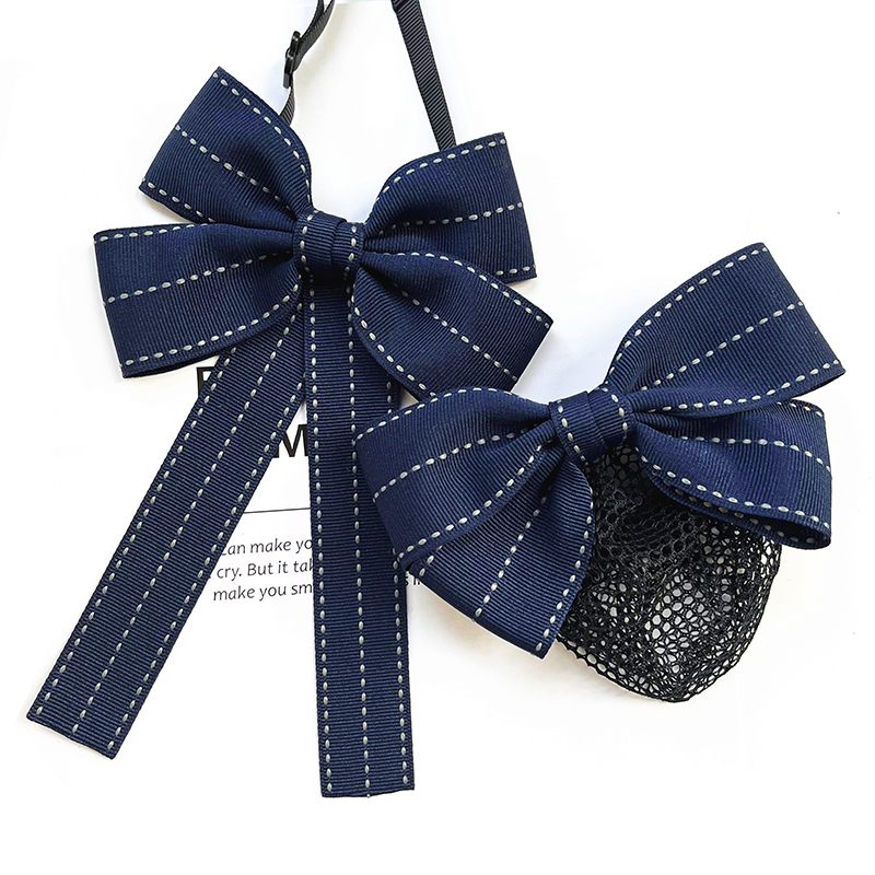 小香风领花女职业银行领结女