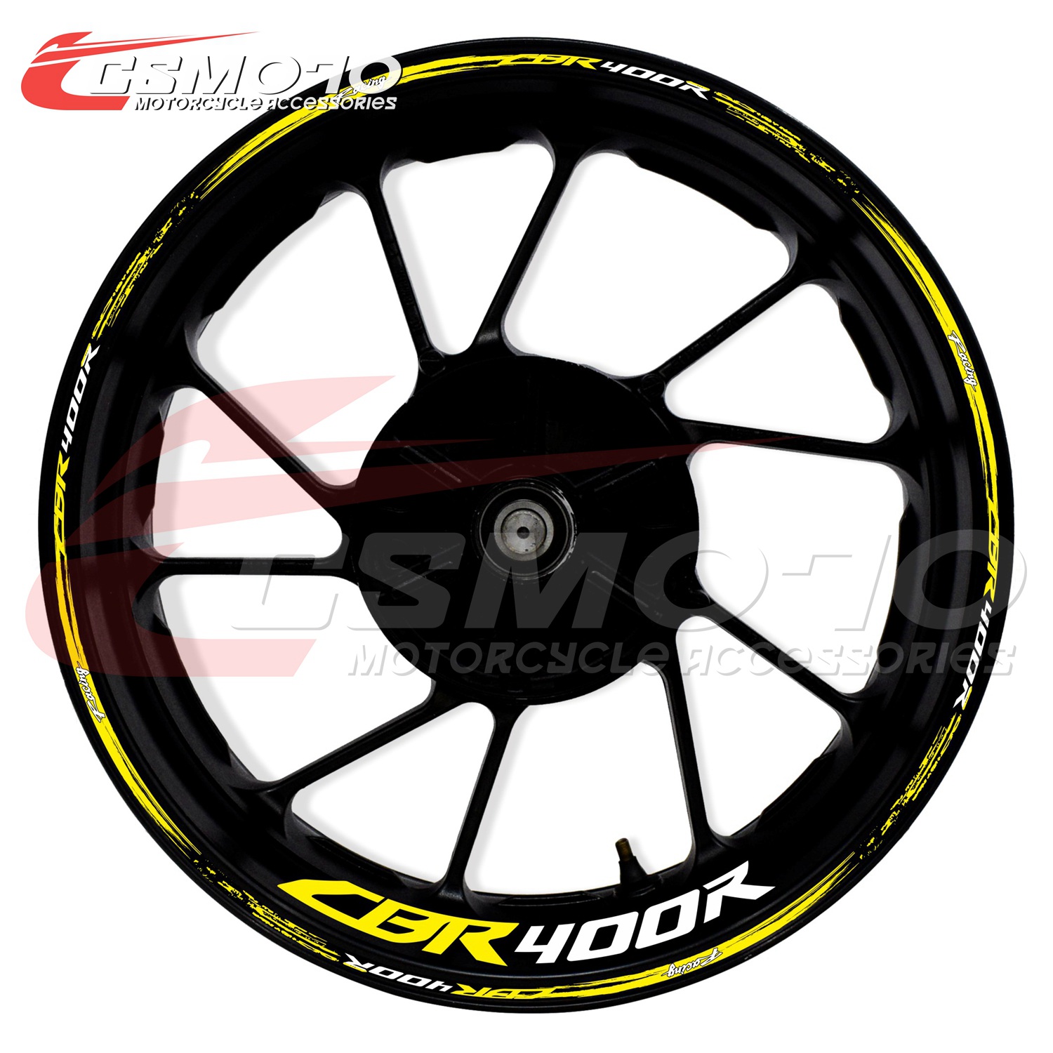 CSMOTO 17寸轮毂贴纸 CBR400R轮圈贴画适用本田CBR400R