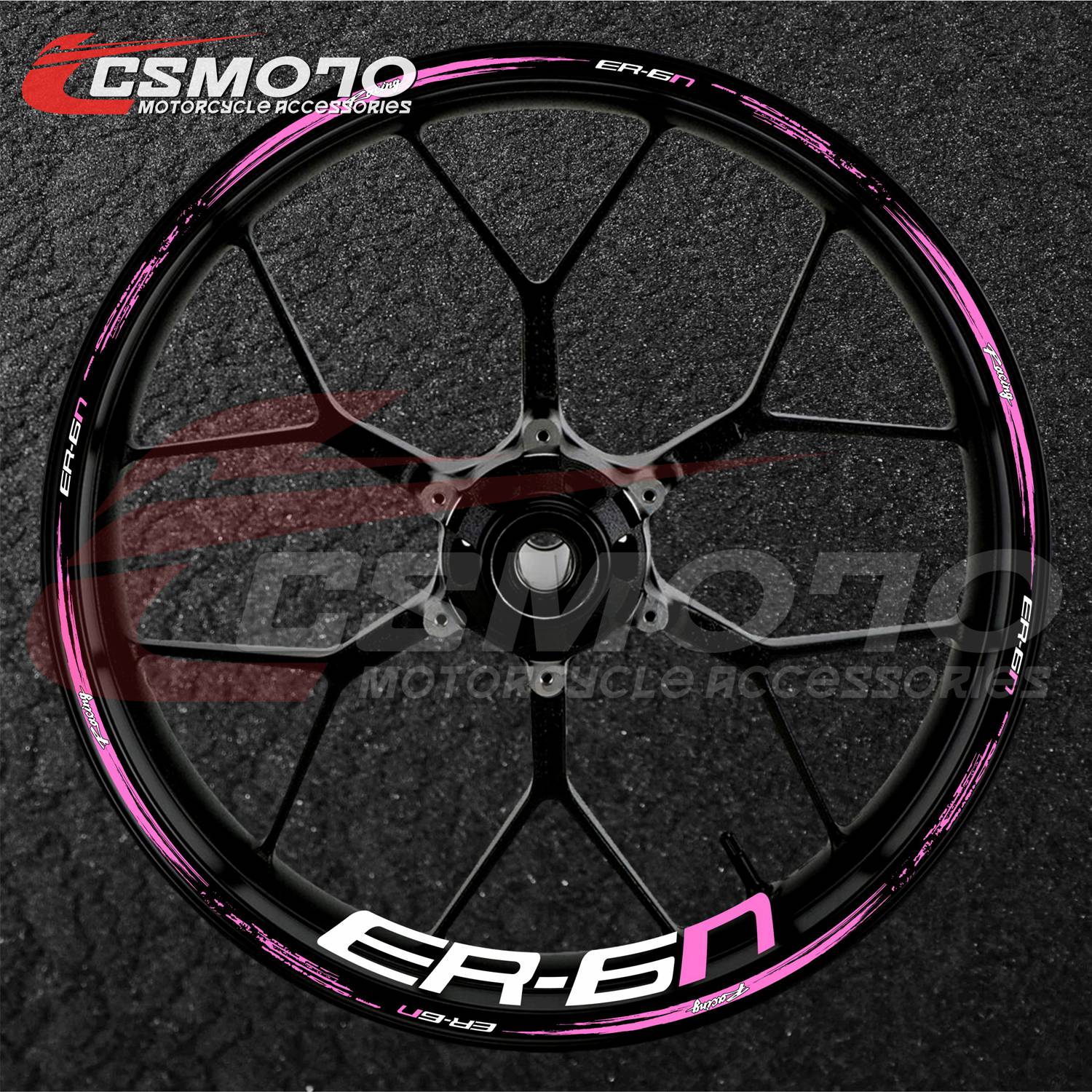 CSMOTO 川崎KAWASAKI ER-6N ER6N摩托车轮毂贴花防水防晒反光贴纸