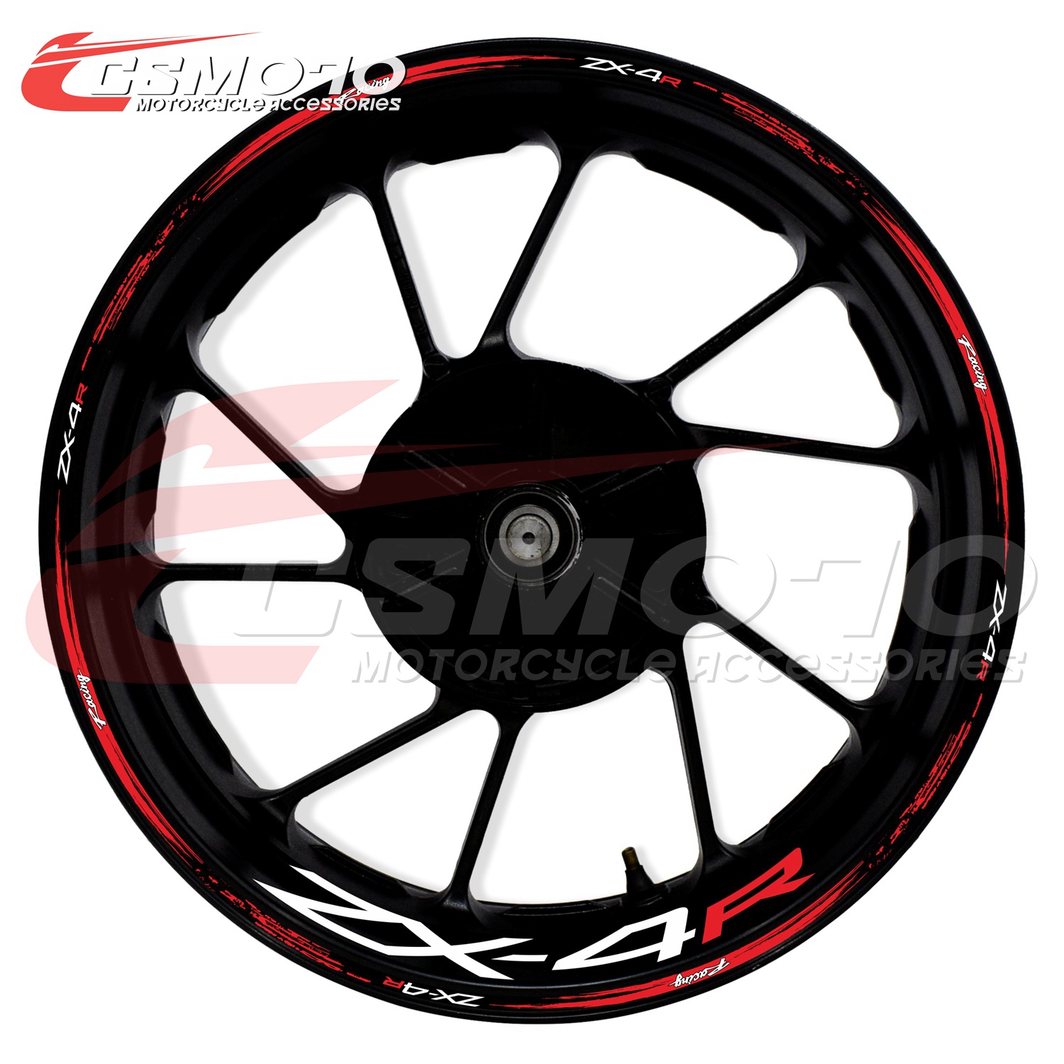 CSMOTO 川崎 KAWASAKI ZX 4R 摩托车轮毂贴花 防水防晒反光贴纸