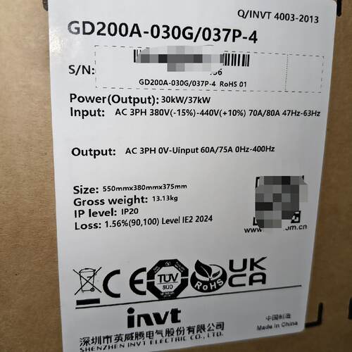 溢价-GD200A030G037P4英威腾变频器