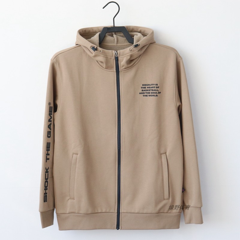 安踏男外套冬款加绒保暖篮球连帽厚绒开衫针织运动上衣152341735