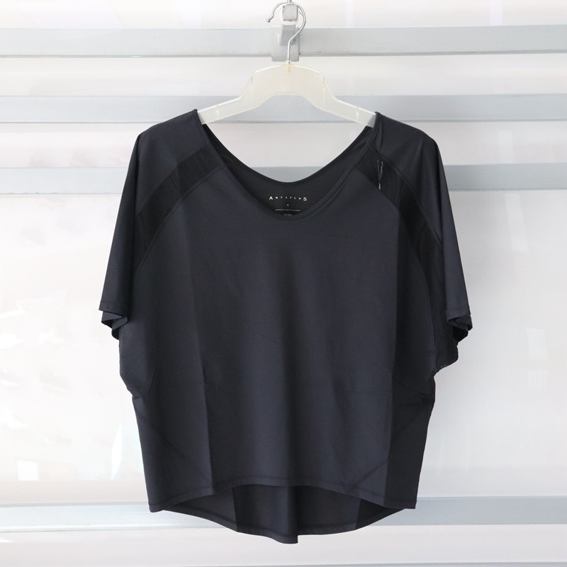 安踏高端antaplus女短袖t恤宽松时尚透气针织衫休闲上衣a6033170