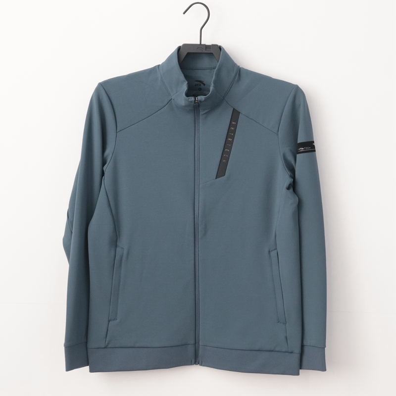 安踏男外套春秋立领休闲透气开衫夹克风衣针织运动上衣152337726