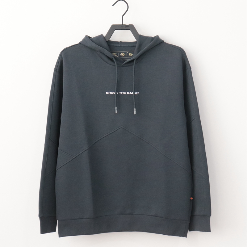 安踏男连帽卫衣春秋训练休闲套头针织运动上衣152331733 蟹灰色