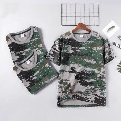 学生迷彩t恤短袖半袖速干透气夏季薄款军训服高中大学生棉训练服