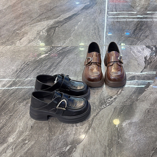 小个子增高~复古超轻乐福鞋女2026春款洋气皮带扣粗跟玛丽珍单鞋