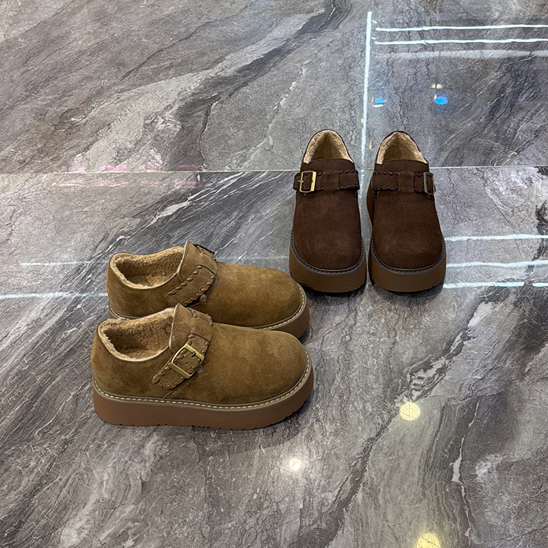 增高显瘦百搭加绒勃肯鞋松糕单鞋