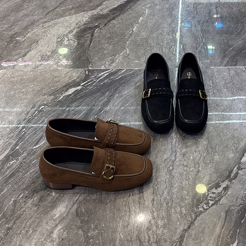 乐福鞋气质皮带扣百搭时尚乐福鞋