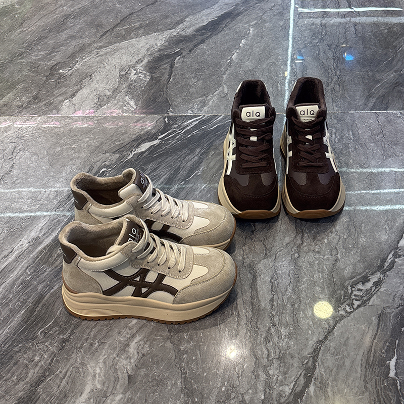 轻便舒适系带复古德训鞋拼色休闲