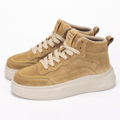 真皮板鞋中高帮男士休闲鞋