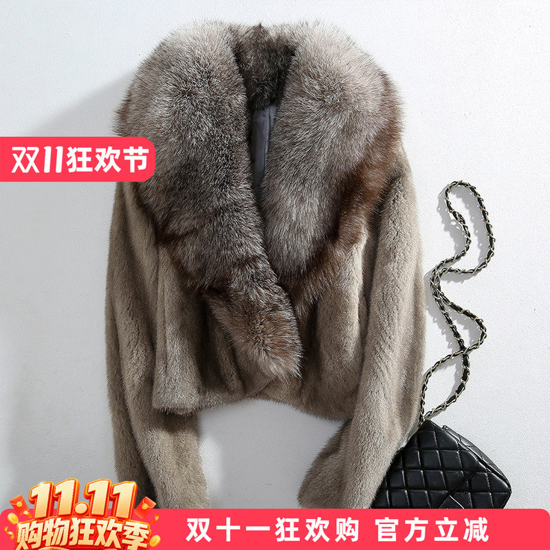 皮草外套狐狸毛DZ9052-灰色